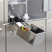 Tablet chute Inox with de-duster integrated